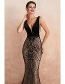 Low Back Tight Mermaid Black Long Formal Dress With Beading