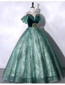 Ballgown Tulle With Bling Sequined Long Prom Dress