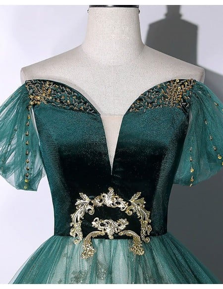 Ballgown Tulle With Bling Sequined Long Prom Dress