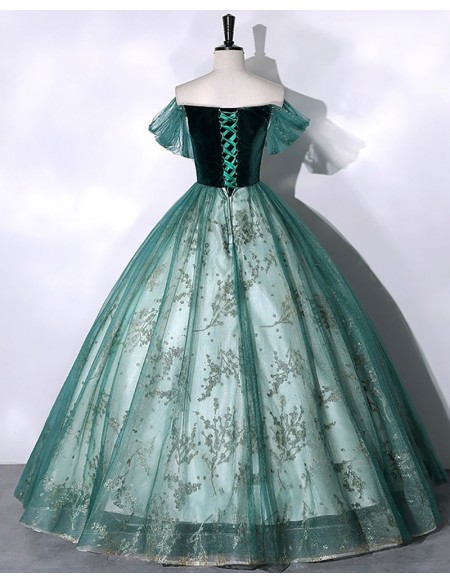 Ballgown Tulle With Bling Sequined Long Prom Dress