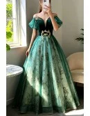 Ballgown Tulle With Bling Sequined Long Prom Dress