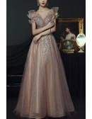 Gorgeous Off Shoulder Tulle Prom Dress With Sequined Appliques