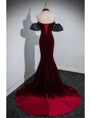 Fitted Mermaid Beading Chain Sweetheart Prom Dress with Detachable Sleeves