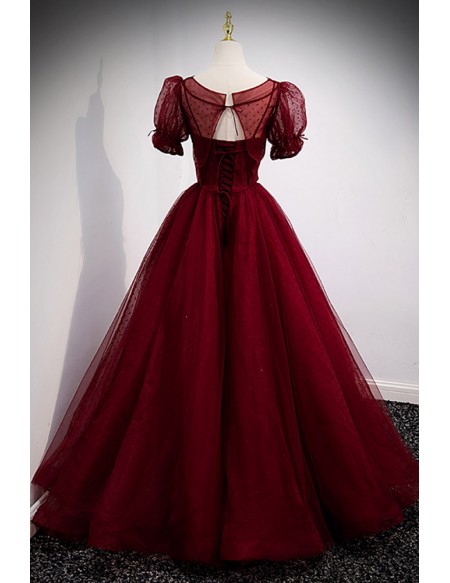 Burgundy Ballgown Long Prom Dress with Removable Jacket