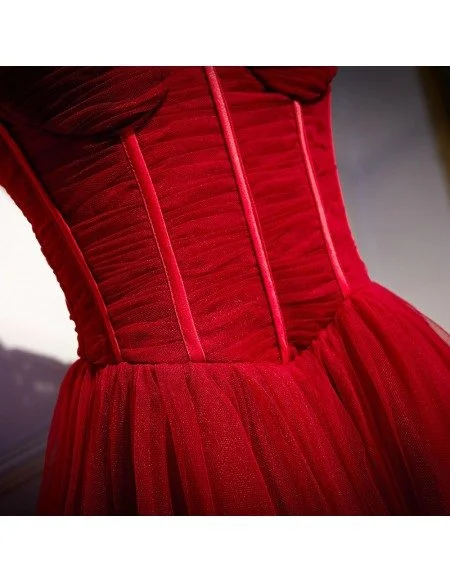 Simple Corset Top Tulle Party Dress With Spaghetti Straps