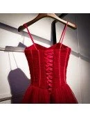 Simple Corset Top Tulle Party Dress With Spaghetti Straps