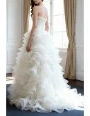 Special Ball-gown Sweetheart High Low Wedding Dress With Cascading Ruffles
