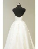 Vintage 70s Ivory Satin Sweetheart Tea Length Wedding Dress For Chic
