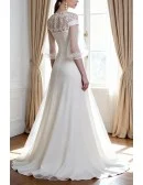Elegant Satin Sheath Mini Wedding Reception Dress with Sleeves