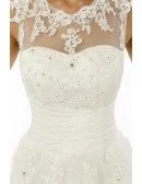 A-line Scoop Tea-length Wedding Dress