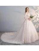 Off Shoulder Ballgown Flowers Princess Wedding Dress Butterfly Sleeves