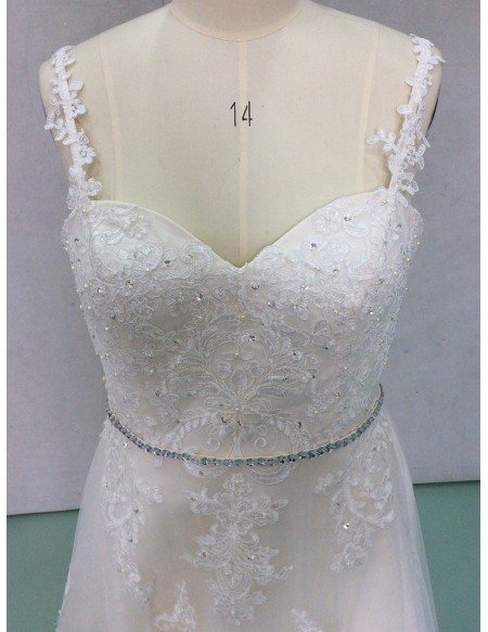 Country Chic High Low Lace Short Wedding Dress with Straps Perfect for Rustic Weddings