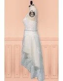Country Chic High Low Lace Short Wedding Dress with Straps Perfect for Rustic Weddings