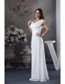 A-line V-neck Floor-length Chiffon Wedding Dress