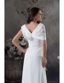 A-line V-neck Floor-length Chiffon Wedding Dress