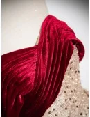 Champagne Bling Sequined Mermaid Evening Prom Dress