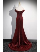 Off Shoulder Side Slit Mermaid Prom Dress