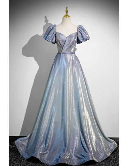 Fatasy Ombre Stars Sparkly Prom Dress With Sleeves