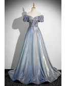 Fatasy Ombre Stars Sparkly Prom Dress With Sleeves