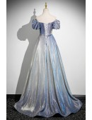 Fatasy Ombre Stars Sparkly Prom Dress With Sleeves