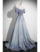 Fatasy Ombre Stars Sparkly Prom Dress With Sleeves