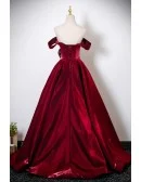 Formal Long Sleek Burgundy Prom Dress With Ruffles
