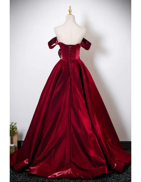 Formal Long Sleek Burgundy Prom Dress With Ruffles
