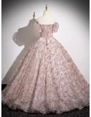 Stunning Pink Sparkly Sequins Ballgown Princess Prom Dress