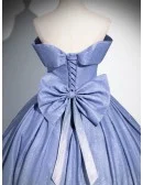 Blue Ombre Bling Stars Princess Prom Dress With Big Bow