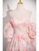 Romantic Flower Patterns Sweetheart Pink Long Prom Dress