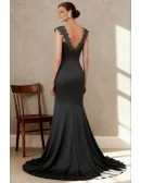 Chic Dark Grey Wedding Party Dress with Lace and Draped Bodice