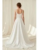 Minimalist Satin A-Line Wedding Dress with Sweetheart Neckline for Modern Ceremonies