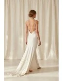 Minimal Satin Slip Wedding Dress with Low Back for Modern Beach or Elopement Brides