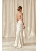 Minimal Satin Slip Wedding Dress with Low Back for Modern Beach or Elopement Brides