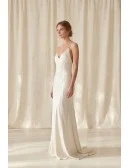 Minimal Satin Slip Wedding Dress with Low Back for Modern Beach or Elopement Brides