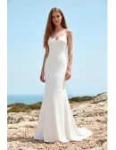 Minimalist Satin Slip Wedding Dress with Low Back for Modern Beach Ceremonies