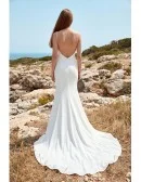 Minimalist Satin Slip Wedding Dress with Low Back for Modern Beach Ceremonies