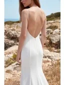 Minimalist Satin Slip Wedding Dress with Low Back for Modern Beach Ceremonies