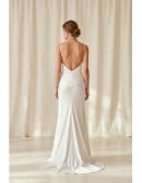 Minimalist Satin Slip Wedding Dress with Low Back for Modern Courthouse Brides