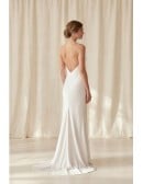Minimalist Satin Slip Wedding Dress with Low Back for Modern Courthouse Brides