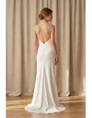 Minimalist Satin Slip Wedding Dress with Low Back for Modern Elopement Brides