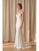 Minimalist Satin Slip Wedding Dress with Low Back for Modern Elopement Brides