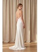 Minimalist Satin Slip Wedding Dress with Low Back for Modern Elopement Brides