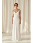 Minimalist Slip Wedding Dress with Low Back for Modern Courthouse or Elopement Brides