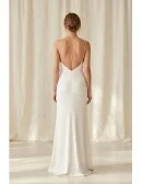 Minimalist Slip Wedding Dress with Low Back for Modern Courthouse or Elopement Brides