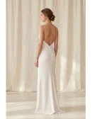 Minimalist Slip Wedding Dress with Low Back for Modern Courthouse or Elopement Brides