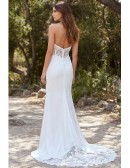 Strapless Lace Corset Satin Wedding Dress for an Outdoor Garden Ceremony