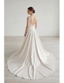 Minimalist Satin A-Line Wedding Dress with Square Neck and Low Back for Modern Ceremonies