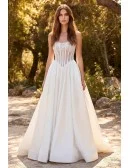 Romantic Corset Lace A-Line Wedding Dress for Outdoor Garden Ceremonies