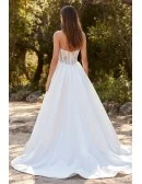Romantic Corset Lace A-Line Wedding Dress for Outdoor Garden Ceremonies
